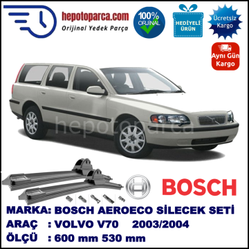 VOLVO V70 II  08.2003-07.2004, 600 / 530 mm. BOSCH AEROECO Aparatlı Muz Silecek