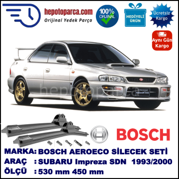 SUBARU Impreza Sedan [GC, GF] 01.1993-09.2000, 530 / 450 mm. BOSCH AEROECO Aparatlı Muz Silecek