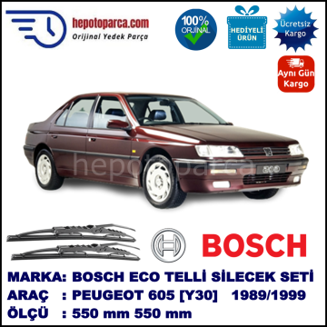 PEUGEOT 605 [Y30] 06.89-05.99 550 / 550 mm. BOSCH ECO Telli Silecek 2'li Takım