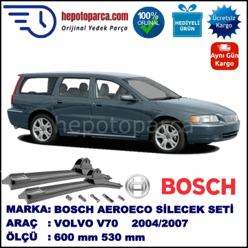 VOLVO V70 II  08.2004-07.2007, 600 / 530 mm. BOSCH AEROECO Aparatlı Muz Silecek