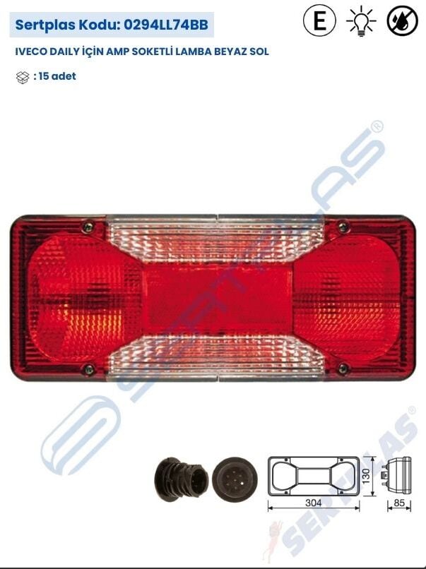 0294LL74BB IVECO DAILY AMP SOKETLİ LAMBA BEYAZ SOL