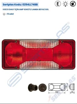 0294LL74BB IVECO DAILY AMP SOKETLİ LAMBA BEYAZ SOL