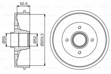 Fren Kampanası - [203,3 / 50,5 mm]RENAULT Kangoo I 1.5 DCI 200005 - 200712; Kangoo I 1.9 Diesel 199710 - 200712; Kangoo I 1.5 DCI 200102 - 200712; Kangoo I 1.9 Diesel 199801 - 200712; Kangoo I 1.4i 199809 - 200712; Kangoo I 1.2i 16V 200005 -  REN 770