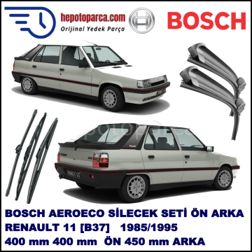 RENAULT 11 [B37] 01,1985-03,1995 Bosch Aeroeco Ön ve Arka Silecek Takımı