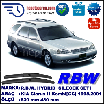 KIA Clarus II Kombi [GC] 06.98-11.01 530 / 480 mm. RBW Hybrid Silecek Seti. U Kanca Uyumlu Hibrit
