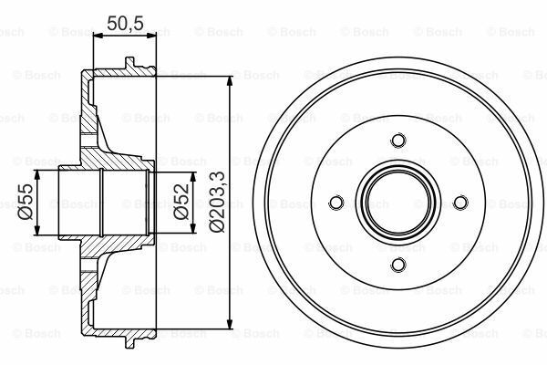 Fren Kampanası [203,3 / 50,5 mm]RENAULT Kangoo I 1.5 DCI 200005 - 200712; Kangoo I 1.9 Diesel 199710 - 200712; Kangoo I 1.5 DCI 200102 - 200712; Kangoo I 1.9 Diesel 199801 - 200712; Kangoo I 1.4i 199809 - 200712; Kangoo I 1.2i 16V 200005 -  REN 77003