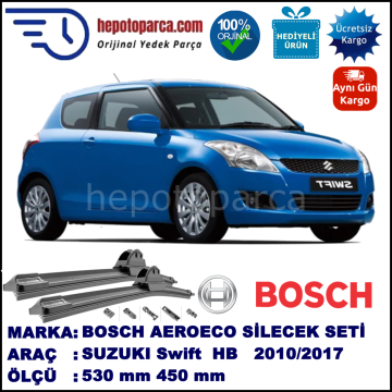 SUZUKI Swift Hatchback [AZH, AZG] 09.2010-..., 530 / 450 mm. BOSCH AEROECO Aparatlı Muz Silecek