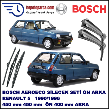 RENAULT 5  03,1990-12,1996 Bosch Aeroeco Ön ve Arka Silecek Takımı