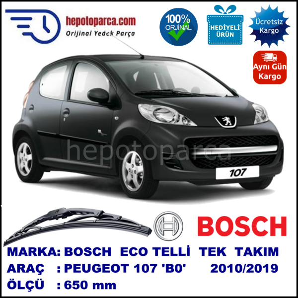 PEUGEOT 107 [B0] 06.05-... 650 /  mm. BOSCH ECO Telli Silecek 1 Adet