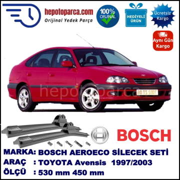 TOYOTA Avensis Liftback [T22] 10.1997-01.2003, 530 / 450 mm. BOSCH AEROECO Aparatlı Muz Silecek