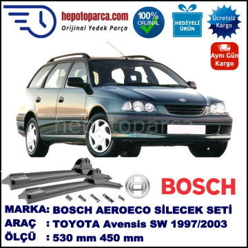 TOYOTA Avensis Wagon [T22] 10.1997-01.2003, 530 / 450 mm. BOSCH AEROECO Aparatlı Muz Silecek