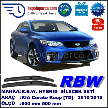 KIA Cerato Koup [TD] 08.10-... 600 / 500 mm. RBW Hybrid Silecek Seti. U Kanca Uyumlu Hibrit