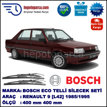 RENAULT 9 [L42] 01.85-12.95 400 / 400 mm. BOSCH ECO Telli Silecek 2'li Takım