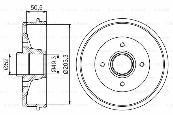 Fren Kampanası - [203,3 / 51 mm]NISSAN Micra 1.2i 200506 - 201010; Note 1.4 200601 - ; Micra 1.2i 200211 - 200505; Note 1.5 dCi 86 200601 - 201112; Micra 1.5 Diesel Turbo 200308 - 201010; Note 1.6 200601 - ; Micra 1.0i 200211 - 200505; Mic NIS 43206A