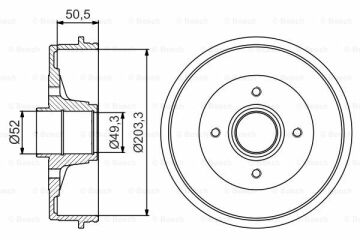 Fren Kampanası - [203,3 / 51 mm]NISSAN Micra 1.2i 200506 - 201010; Note 1.4 200601 - ; Micra 1.2i 200211 - 200505; Note 1.5 dCi 86 200601 - 201112; Micra 1.5 Diesel Turbo 200308 - 201010; Note 1.6 200601 - ; Micra 1.0i 200211 - 200505; Mic NIS 43206