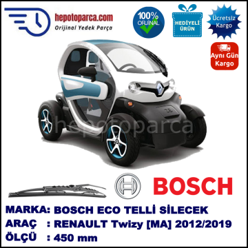 RENAULT Twizy [MA]  03.12-... 450 /  mm. BOSCH ECO Telli Silecek 1 Adet