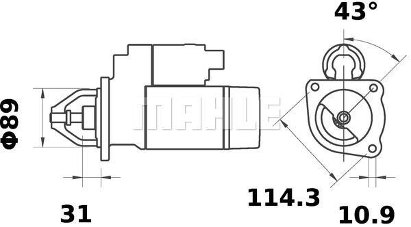 MS 183 Z1660 12V 1KW Z10 LETRİKA MAHLE ISKRA MS183 72735811 11131045500   3838922056945    602-37111 60237111