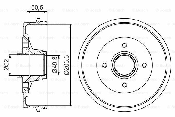 Fren Kampanası - [203,3 / 50,5 mm]RENAULT; DACIA Symbol 1.4i 199910-200710; Symbol 1.5 dCi 200109-200710; Symbol 1.2 200810-; Clio II 1.2 16V 200310-; Logan 1.5 dCi 200506-; Clio II 1.4i 199803-200710; Logan 1.4 200407-; Clio II 1.5 dCi 200106-20071
