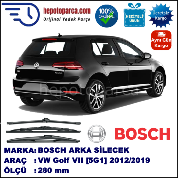 VW Golf VII [5G1]  280 mm 08.2012-... BOSCH Arka Silecek