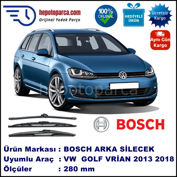 VW Golf VII Variant [BA5] 280 mm 04.2013-... BOSCH Arka Silecek