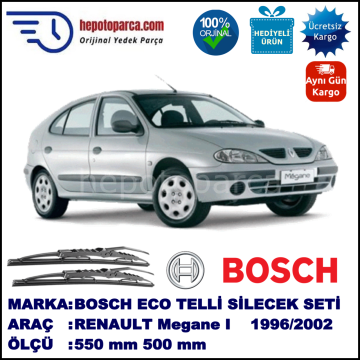 RENAULT Megane I [X64] 01.96-10.02 550 / 500 mm. BOSCH ECO Telli Silecek 2'li Takım