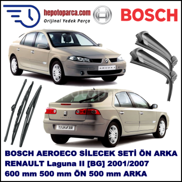 RENAULT Laguna II [BG,] 03,2001-09,2007 Bosch Aeroeco Ön ve Arka Silecek Takımı