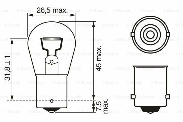 Ampul - Longlife Daytime - 12 V - P21W - 21 W - BA BA15s Seffaf Tekli Paket