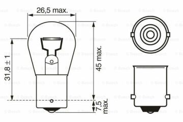 Ampul - Longlife Daytime - 12 V - P21W - 21 W - BA BA15s Seffaf Tekli Paket