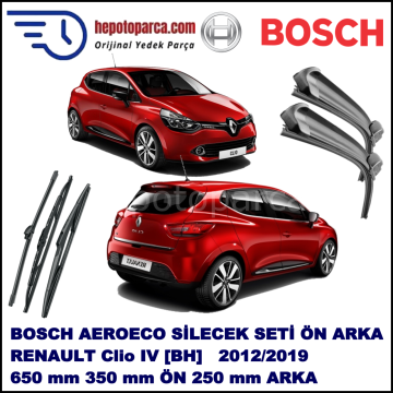 RENAULT Clio IV [BH] 05,2012-,,, Bosch Aeroeco Ön ve Arka Silecek Takımı