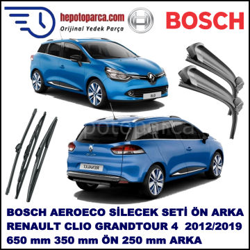 RENAULT Clio IV Grandtour [KH] 11,2012-,,, Bosch Aeroeco Ön ve Arka Silecek Takımı