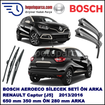 RENAULT Captur [J5] 01,2013-,,, Bosch Aeroeco Ön ve Arka Silecek Takımı