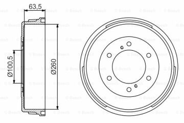 Fren Kampanası - [260 / 63,5 mm]NISSAN Pickup 2.5 Diesel Turbo 200111 - 200801; Pickup 2.0 199204 - 199405; Pickup 2.5 Diesel 198708 - 199802; Pickup 2.5 Diesel 199802 - 200111; Terrano I 2.7 Diesel Turbo 198902 - 199310; Pickup 2.5 Diesel NIS 43206V