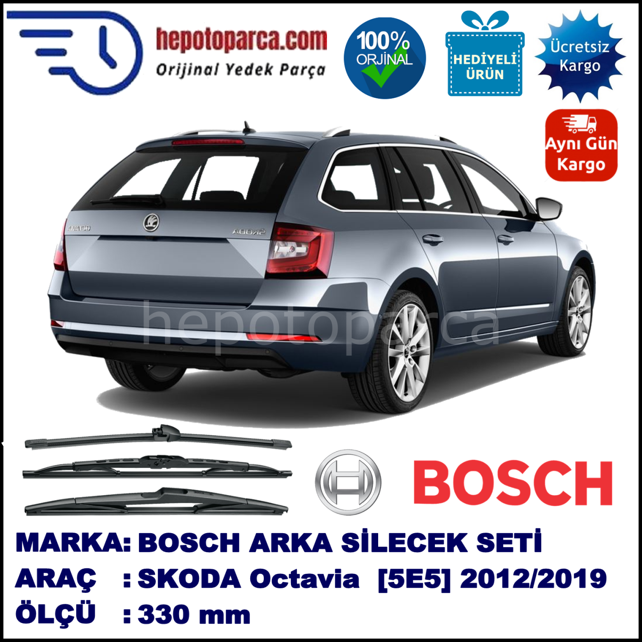 SKODA Octavia Combi [5E5] 330 mm 11.2012-... BOSCH Arka Silecek