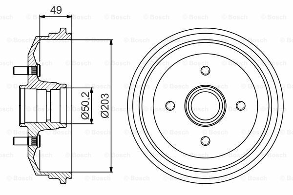Fren Kampanası - [203,0  / 49,0  mm]FORD Fiesta 1.25i 16V 199511 - 200212; Fiesta 1.3i 199511 - 200212; Escort 1.6i 16V 199501 - 200109; Escort 1.6i 16V Turnier 199501 - 200109; Fiesta 1.8 D 199510 - 200106; Escort 1.8 TD 199501 - 200109; Fi FOR 7S51