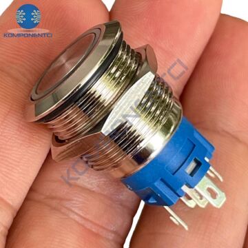 IŞIKLI METAL BUTON LAS19 11EM 19MM D56 KIRMIZI
