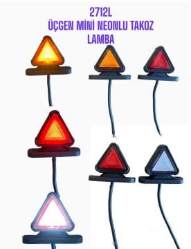 ÜÇGEN NEONLU MİNİ TAKOZ LAMBA KIRMIZI BEYAZ