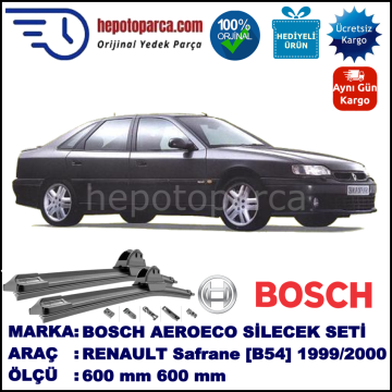 RENAULT Safrane [B54] 02.1999-12.2000, 600 / 600 mm. BOSCH AEROECO Aparatlı Muz Silecek