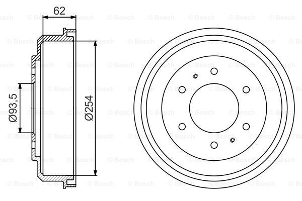 Fren Kampanası [254 / 62 mm]HYUNDAI H100 2.5 Diesel 199307 - 200003; H100 2.5 Diesel 199710 - 200702; H100 2.5 Diesel 199407 - 200003; H100 2.5 Intercooler 199407 - 200003; H100 2.5 TCI 199609 - 200409; H100 2.4i 199307 - 200003; H100 2 HYU 527614400