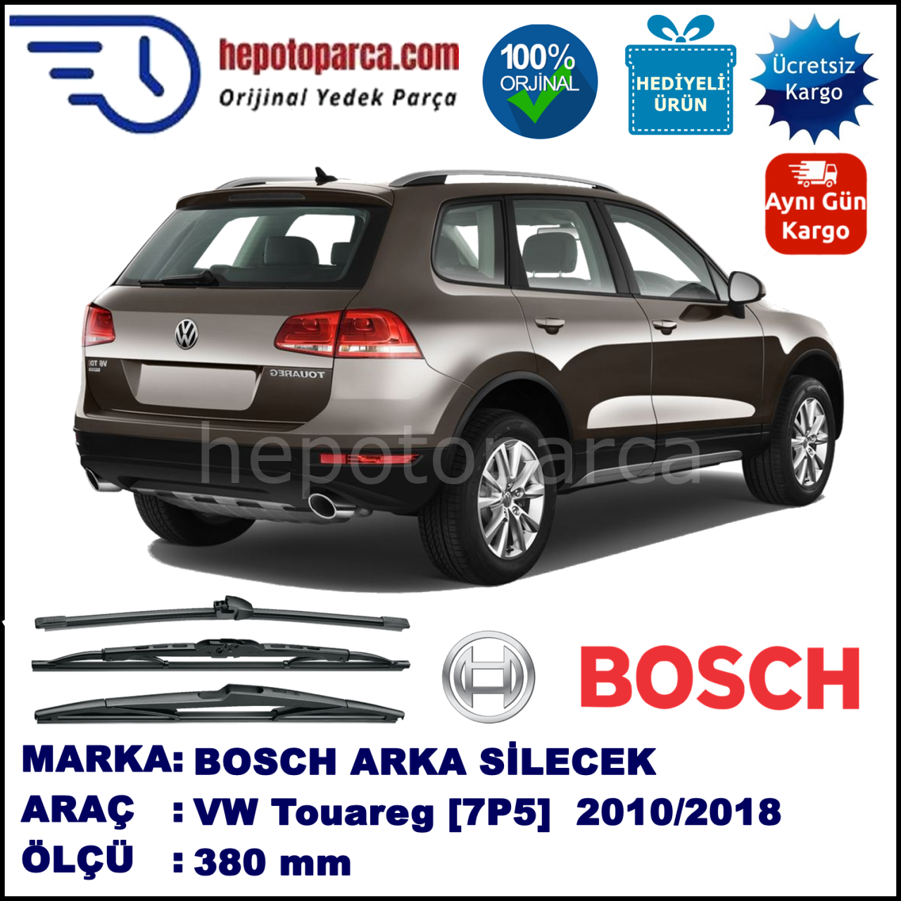 VW Touareg [7P5] 380 mm 01.2010-... BOSCH Arka Silecek