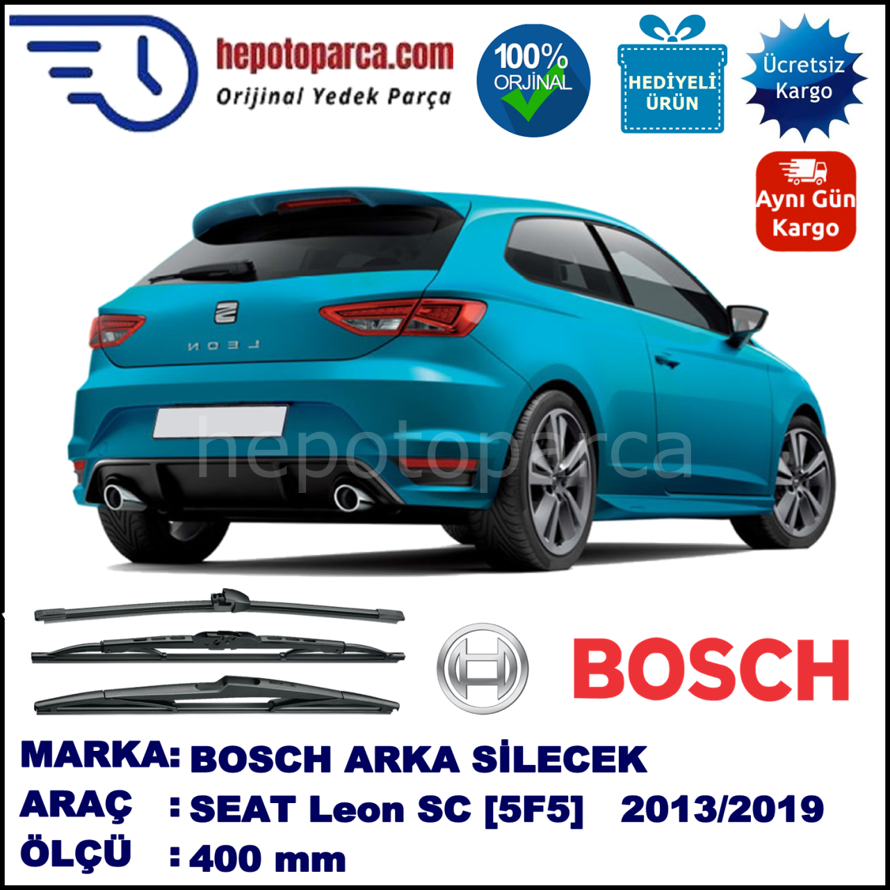 SEAT Leon SC [5F5] 400 mm 01.2013-... BOSCH Arka Silecek