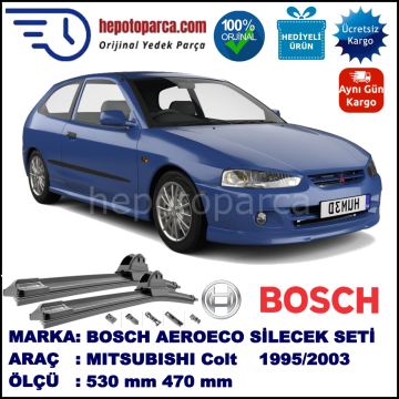 MITSUBISHI Colt [CJ] 11.1995-06.2003, 530 / 470 mm. BOSCH AEROECO Aparatlı Muz Silecek