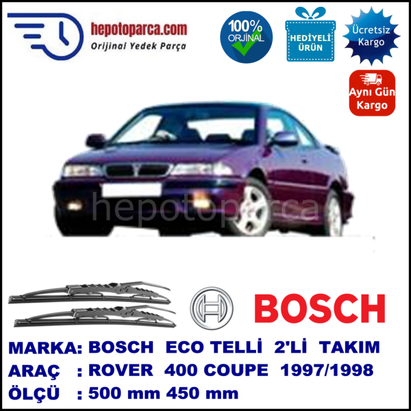 ROVER Serie 400 Coupé  01.97-12.98 500 / 450 mm. BOSCH ECO Telli Silecek 2'li Takım