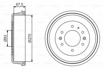 Fren Kampanası - [270 / 67,5 mm]FORD Ranger 2.5 TD 199901 - 200710; Ranger 2.5 D 199901 - 200710; Ranger 2.5 TDCI 200603 - 201112; Ranger 2.5 TD 200204 - 200710 FOR XM341126AA; FOR 3780
