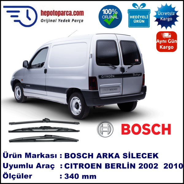 CITROEN Berlingo [M59] 400 mm 11.2002-03.2010 BOSCH Arka Silecek