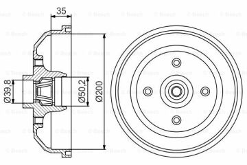 Fren Kampanası - [200,0  / 84,0  mm]OPEL Corsa 1.2 i 199303 - 200008; Corsa 1.0 i 199609 - 200009; Corsa 1.2 i 199709 - 200008; Corsa 1.4 i 199303 - 200008; Tigra 1.4 i 199409 - 199908; Corsa 1.7 D 199303 - 200008; Corsa 1.4 i 199609 - 20000