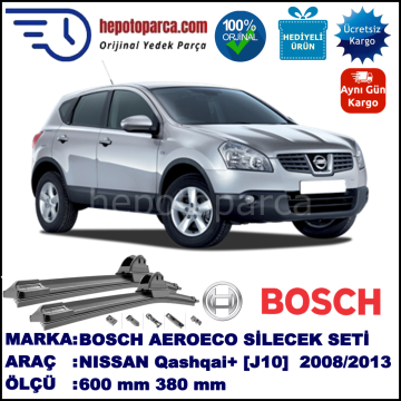 NISSAN Qashqai+2 [J10] 08.2008-..., 600 / 380 mm. BOSCH AEROECO Aparatlı Muz Silecek