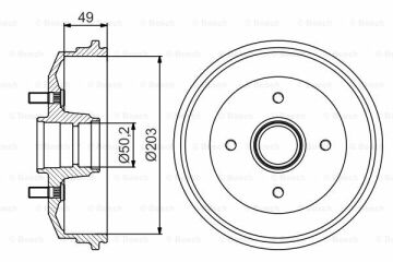 Fren Kampanası - [203,0  / 80,0  mm]FORD Escort 1.6i 16V 199501 - 200109; Escort 1.6i 16V Turnier 199501 - 200109; Escort 1.8 TD 199501 - 200109; Escort 1.4i 199501 - 200109; Escort 1.8 TD Turnier 199501 - 200109; Escort 1.3i 199501 - 200109