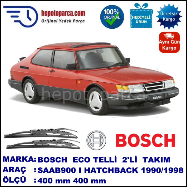 SAAB 900 I Hatchback  09.90-08.98 400 / 400 mm. BOSCH ECO Telli Silecek 2'li Takım