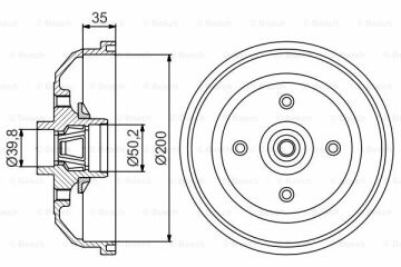 Fren Kampanası - [200,0  / 84,0  mm]OPEL Corsa 1.2 i 199303 - 200008; Corsa 1.0 i 199609 - 200009; Corsa 1.2 i 199709 - 200008; Corsa 1.4 i 199303 - 200008; Tigra 1.4 i 199409 - 199908; Corsa 1.7 D 199303 - 200008; Corsa 1.4 i 199609 - 20000