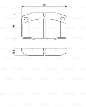 Disk Balata - Ön  - [WVA 20514] -  [ 100X59X15,5 m Corsa 1.0 S 198209 - 199408; Omega 2.0 i 198609 - 199403; Kadett 1.6 i 198609 - 199308; Vectra 1.6 i KAT 198809 - 199508; Vectra 1.6 i 199309 - 199508; Vectra 1.8 i 199003 - 199508; Kadett 1.4 i 1990